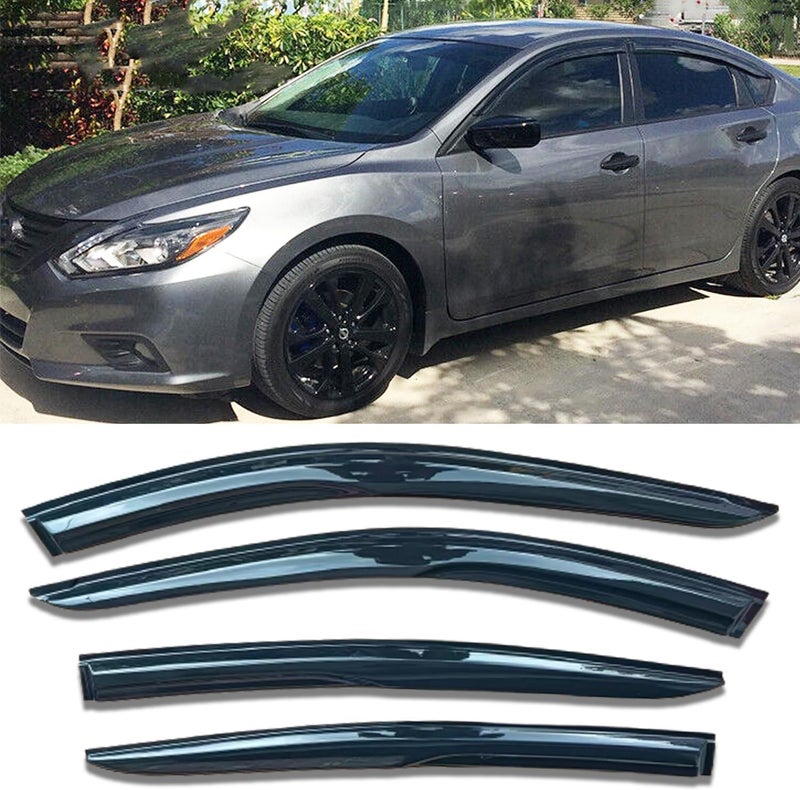 TONOYTIM Tape On Window Visors Rain Guards Deflectors for 2019-2025 Nissan Altima,4PCS Smoke Tinted Vent Visors Compatible with Altima 19-25,UV Protection & Reduced Road Noise,Sun Visor for Car - Image 1